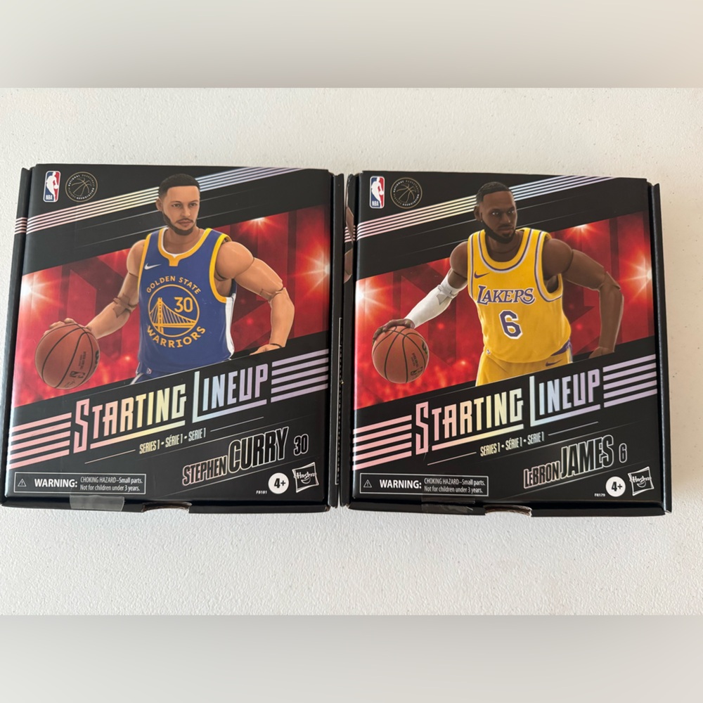 Hasbro Starting Lineup LeBron James & Stephen Curry Collectible Figures